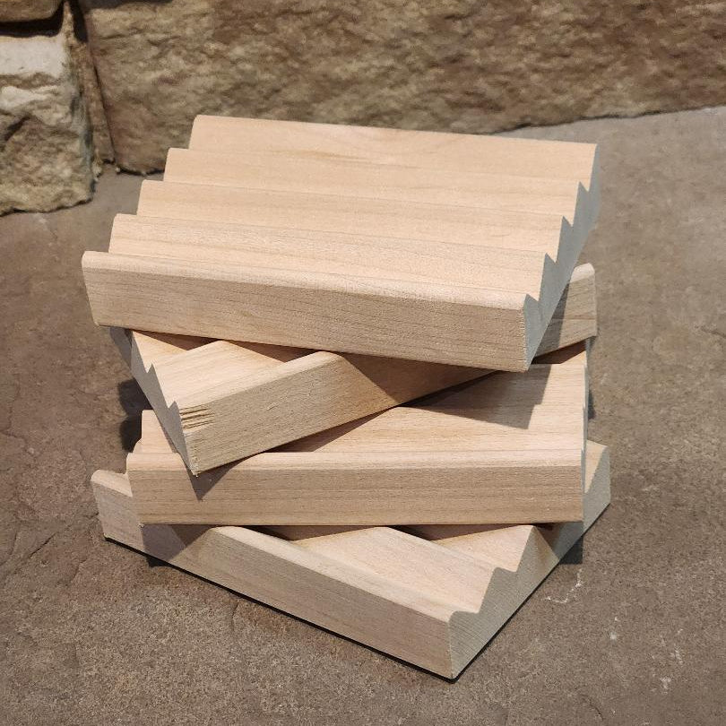 Alder Natural Wood Boardwalk Style Soap Dish